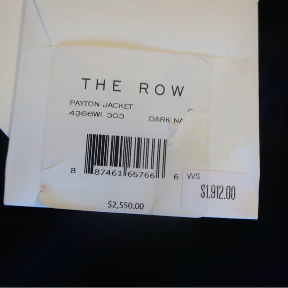 Womens The Row Dark Navy Virgin Wool Blend Mock Neck Payton Blazer Jacket sz. 6 - Picture 14 of 15